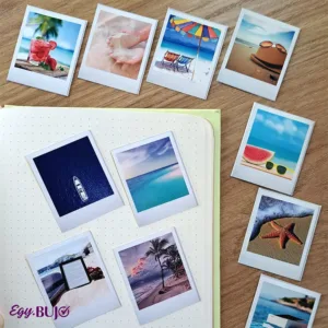 ستيكرز صور بولارويد الصيف والبحر والسفر | باك 40 ستيكر ورق بطبقة حماية مقاس 4.3×5.5 سم – Bujo Egy