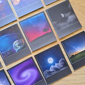 ستيكرز بولارويد جالاكسي فضاء نجوم قمر 24 قطعة مجرات سدم لامعة مقاس 4.54×5 سم طبقة حماية للبوليت جورنال من Egy Bujo